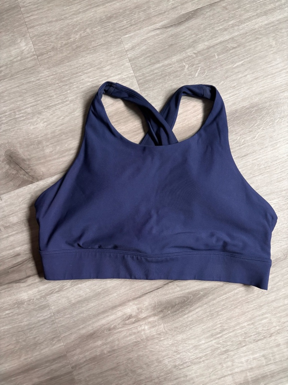 Fabletics Navy High-Neck Crossback Sports Bra